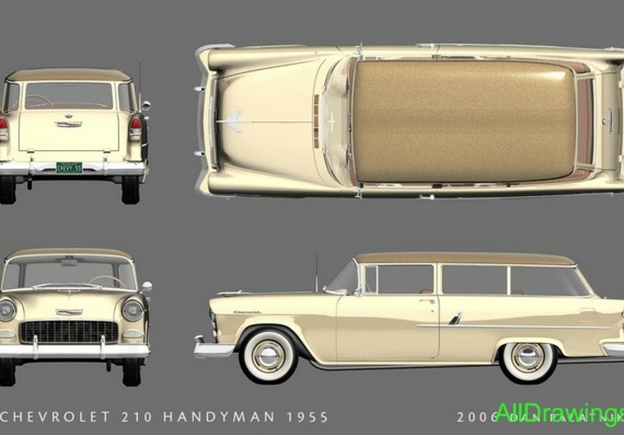 Chevrolet 210 Handyman (1955) (Chevrolet 210 Hendiman (1955)) - drawings (drawings) of the car